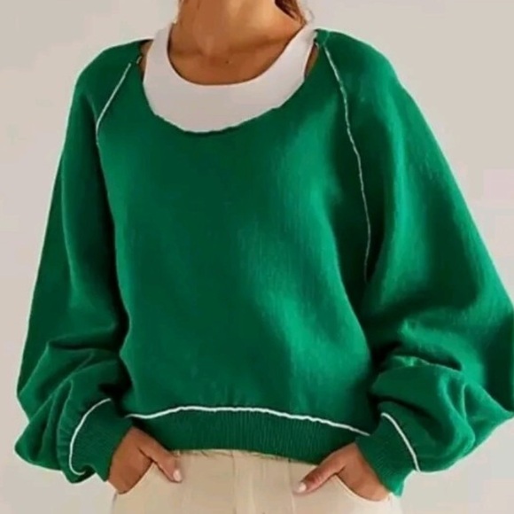 Free People Sweaters - 💚Free People•We The Free• Green Midnight Reversible Pullover Sweater💚 NWOT• $186
